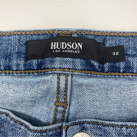 HUDSON Lana Boyfriend High Rise Straight Leg Light Blue Jeans in Everest - Picture 4 of 14